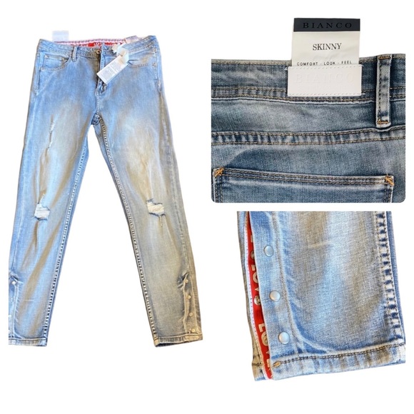 Bianca - Mid Rise Skinny Light Wash Denim Jeans - Size 31 - Picture 15 of 15